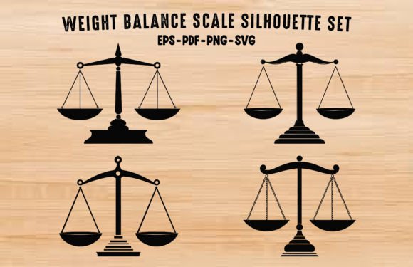 Download Beam Balance Scale Silhouette Vector Set - Silhouette Collection