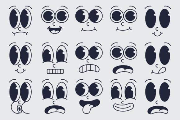 Download Different Cartoon Facial Expressions Set - Car Collection