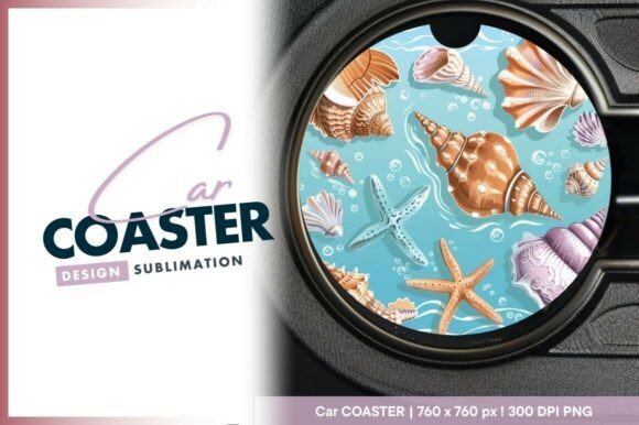 Download Round Car Coaster Png with Seashells - Car Collection