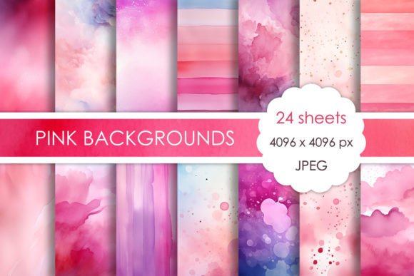Download Set of Watercolor Pink Backgrounds - Background Collection