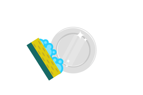Download Cleanliness of Washing Dishes Flat Icon - Cleanliness Collection
