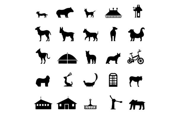Download Black Silhouette Veterinary Symbol Set - Silhouette Collection