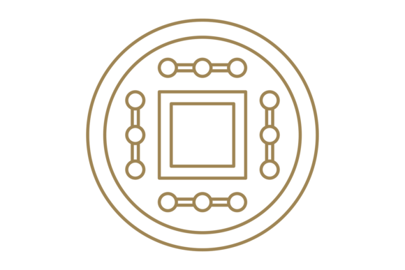Download Feng Shui Coin. Golden Oriental Symbol O - Feng shui Collection
