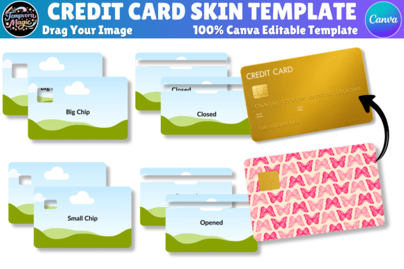 Download Credit Card Skin Canva Editable Template - Car Collection