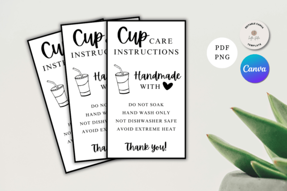 Download Editable Printable Cup Care Instructions - Car Collection