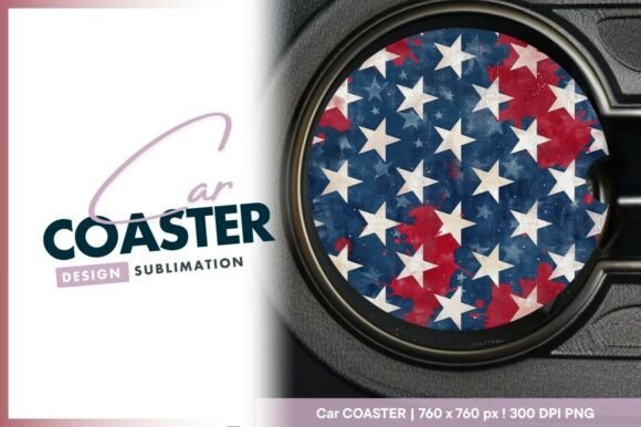 Download Patriotic Round Car Coaster Png Design - Car Collection
