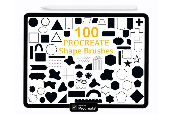 Download 100 Procreate Shape Brushes, Brush Stamp - Brush Collection