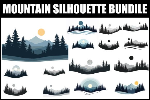 Download Mountain Landscape Silhouette Bundle - Silhouette Collection