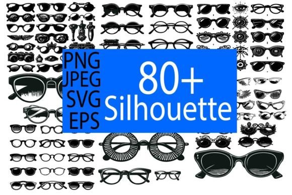 Download Set of Unique Vintage Eyewear Silhouette - Silhouette Collection