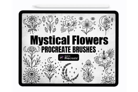Download Mystical Flowers Procreate Stamp Brushes - Brush Collection