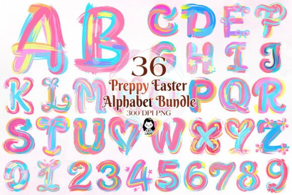 Download Preppy Brushstroke Easter Day Alphabet - Brush Collection